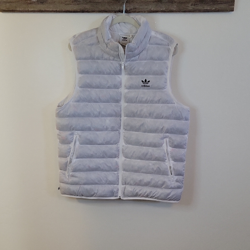 Adidas White Puffer Vest SZ Med